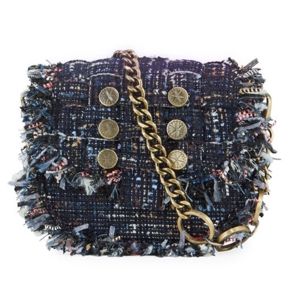 Kooreloo Tweed Shoulder Bag with Chain Strap - Picture 1 of 3